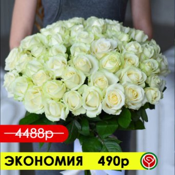 51 БЕЛАЯ РОЗА АВАЛАНЖ 70 СМ 51 БЕЛАЯ РОЗА АВАЛАНЖ 70 СМ