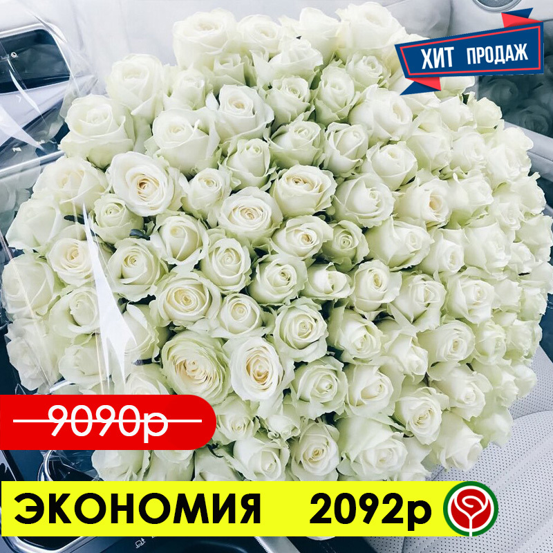 101 БЕЛАЯ РОЗА АВАЛАНШ 60 СМ 101 БЕЛАЯ РОЗА АВАЛАНШ 60 СМ