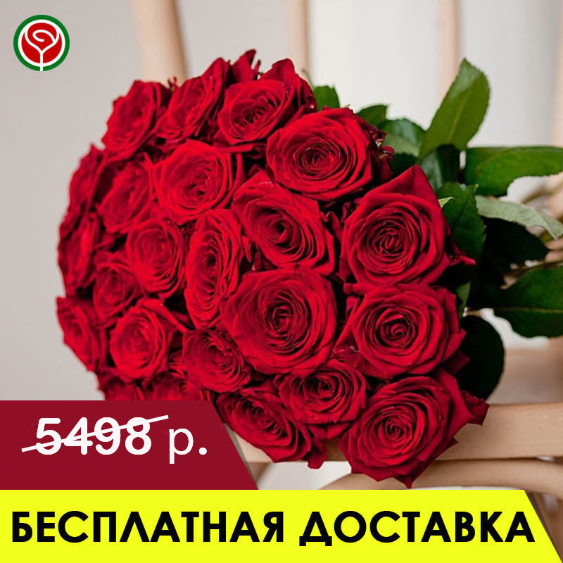 21 КРАСНАЯ РОЗА 60 СМ