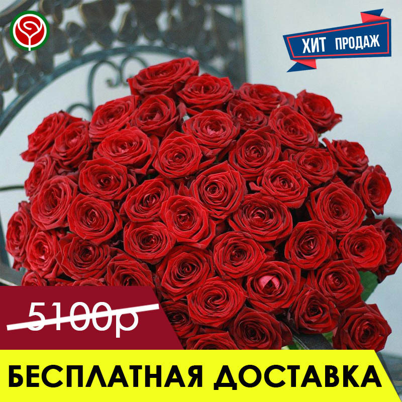 51 РОЗА РЕД НАОМИ 60 СМ 51 РОЗА РЕД НАОМИ 60 СМ