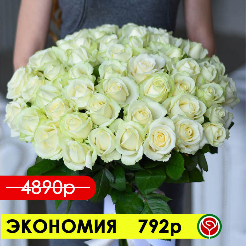 51 РОЗА АВАЛАНШ 60 СМ 51 РОЗА АВАЛАНШ 60 СМ